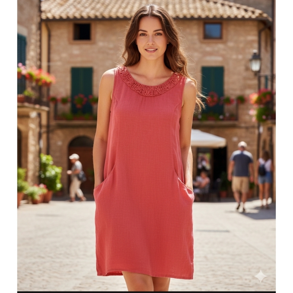 Linen Shift Dress Made in Italy